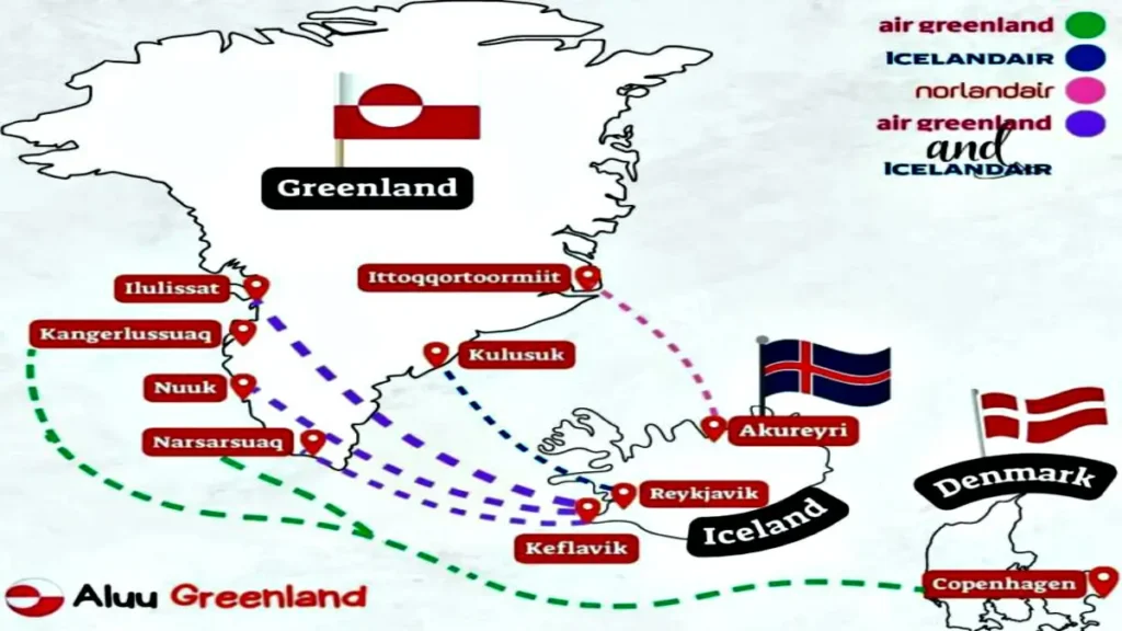 Greenland tours from Copenhagen map