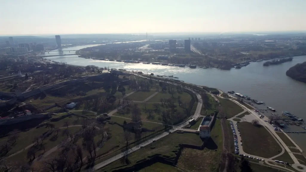 Sava and Danube rivers confluence